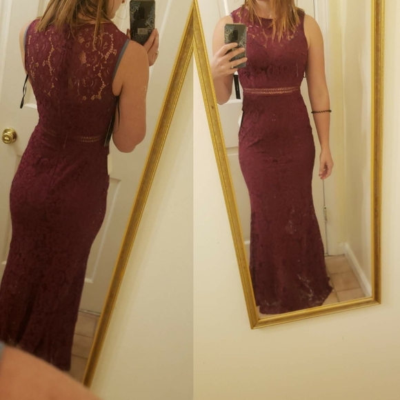 Lulus Dresses & Skirts - Music of the Heart Burgundy Lace Maxi Dress